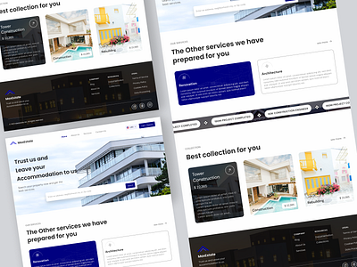 Real Estate & Construction Website branding design home real estate ui ui design uiux ux web design