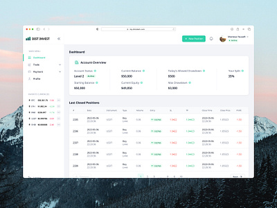 Dist Invest - Trading Dashboard App app dashboard figma finance risk management stock market trading ui ui design user interface ux ux design