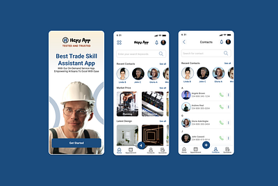 Trade Skill / Assistant App / Management App / Vocation App animation carpentry construction design electrician management app plumber trade skill ui ux vocational app
