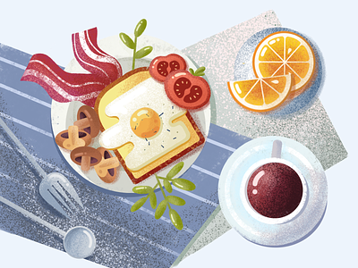 ☕️ Cozy breakfast illustration | Hyperactive branding breakfast digital art flatlay food graphic design hyperactive illustration poster product design texture typography vector visual arts web design