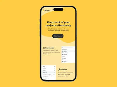 Beemo - Keep track of your projects mobile ui web