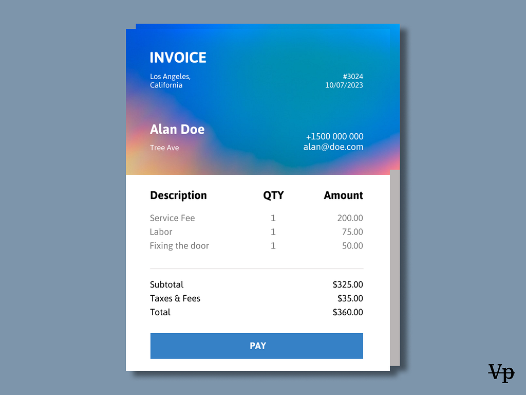 Invoice UI Design by Vaishali Patil on Dribbble
