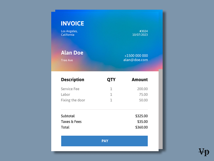 Invoice UI Design by Vaishali Patil on Dribbble