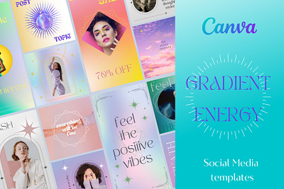 Gradient Instagram Canva Templates aesthetics art branding canva design gradient graphic design templates