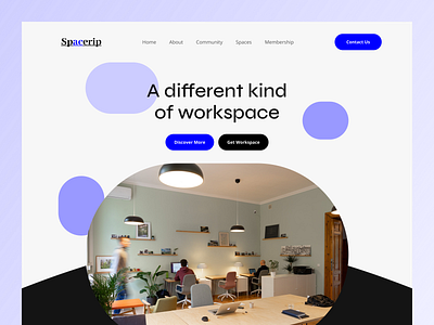 Co-Working Space Website Header Exploration co working coworking coworking space layout office space place renting platform ui ui design uiux web web design webdesign website website design whitespace working