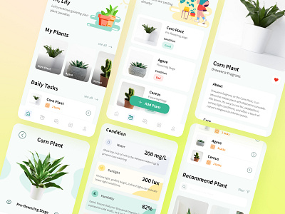 PlantLife - Mobile App design mobileapp plant ui