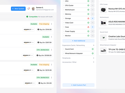 Custom System Builder pt.2 app builder clean components design details flow interface items list minimal node parts settings system ui ui design ux ux design web