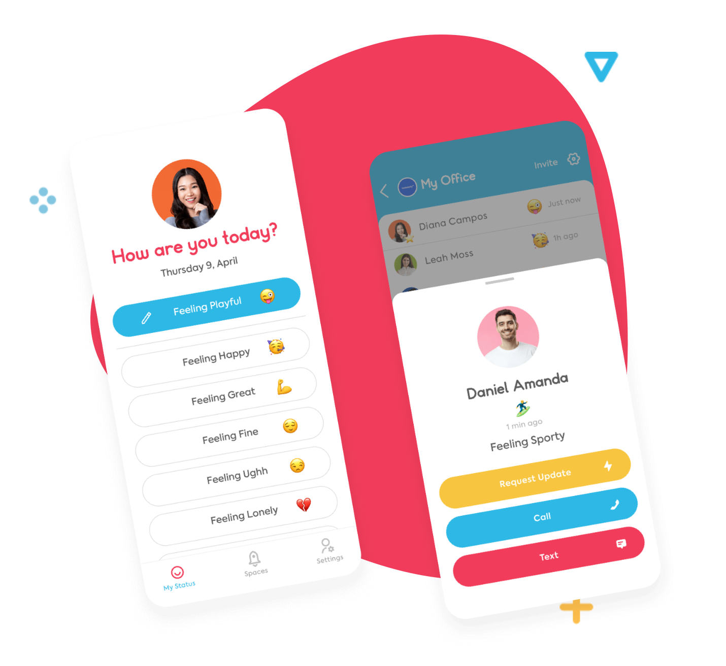 who!cares app animation app bright colors caring dubai emoji mobile mobile app uiux uiux design who!cares whocares