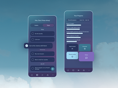 Habit Tracker Mobile App app design ui ux