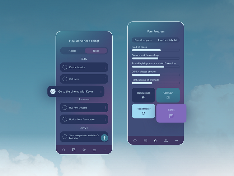 Habit Tracker Mobile App by Dary on Dribbble