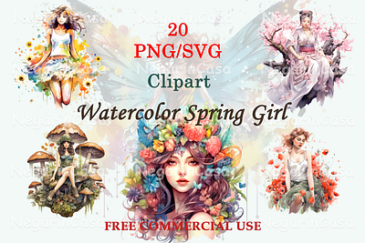 Spring Girl graphic design