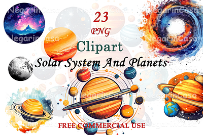 Solar System And Planets graphic design