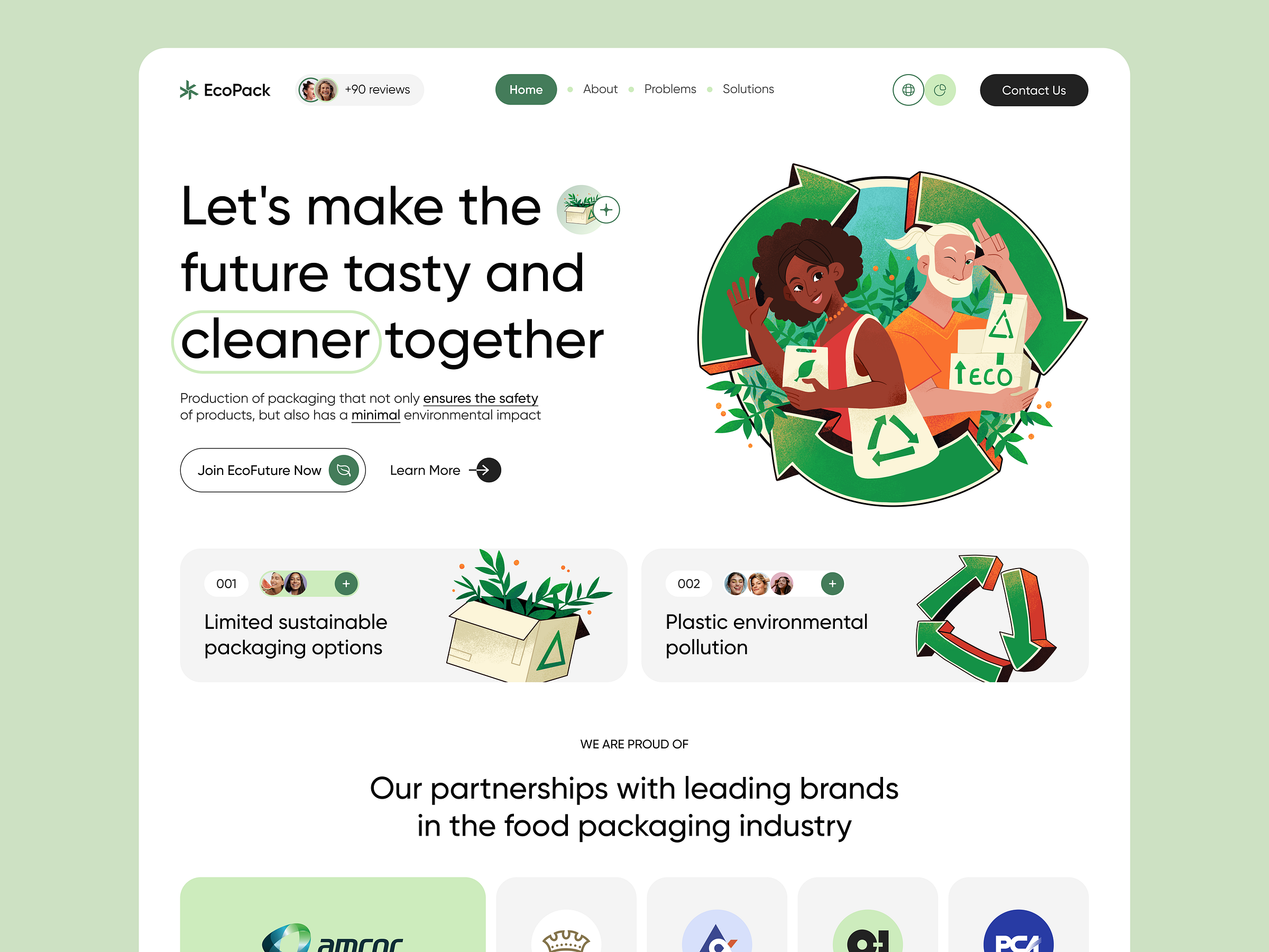 Eco Packaging Website UI by Bogdan Falin for QClay on Dribbble