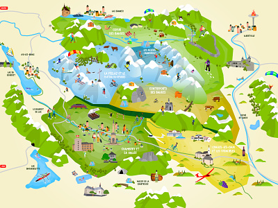 Chambéry Montagne - Interactive Map datasolution design discover funny illustration interactive map newquest ui