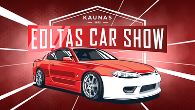 Eoltas Car Show 2023 motion graphics 2d animation animated animated illustration car car show lines lithuania logo animation motion motion design motion graphics red show