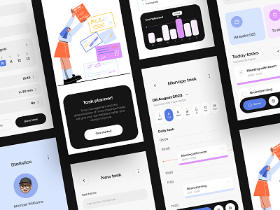 Task Planner App app application concept design mobile responsive task planner ui uiux ux web