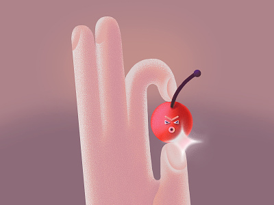 Cherry berry character cherry flat fun illustration vector