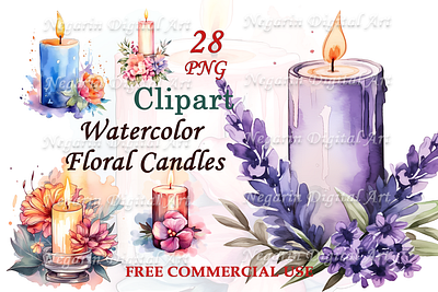 Floral Candles graphic design
