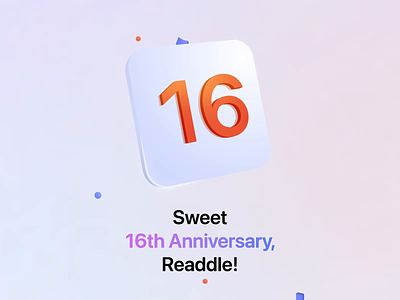 Sweet 16th Anniversary Readdle! aftereffects animation anniversary app birthday branding confetty design graphic design illustration ios ipad iphone mac macos motion graphics productivity readdle sweet16 ui