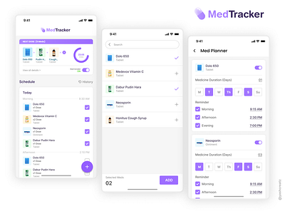 MedTracker: Daily Medicine Dose Tracker App UI clean med tracker medicine minimalist tracker ui ui design