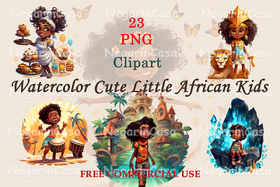 Cute little African Kids graphic design