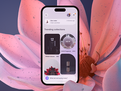 Beauty shop visual exploration 3d 3d art app beauty blender blender3d design flower illustration mobile shop ui ux visual