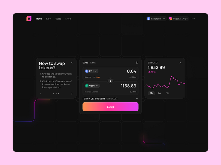 Concept of DeFi application by Pavlo Honcharenko on Dribbble