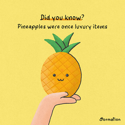 Pineapples were once luxury items cartoon cute did you know digital art digital illustration drawing fact fruit fun fact history illustration pineapple procreate