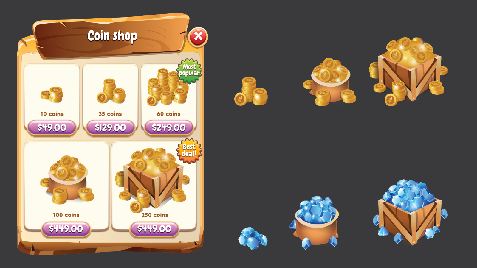 Currency icons currency game illustration ui vector