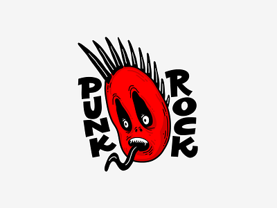 Punk Rock cartoon character design face font graphic design illustration lettering mohawk punk punk rock red rock tongue typography vector