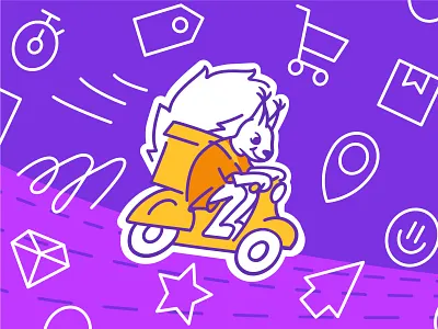 Delivery squirrel illustration digitalillustration flat squirrel