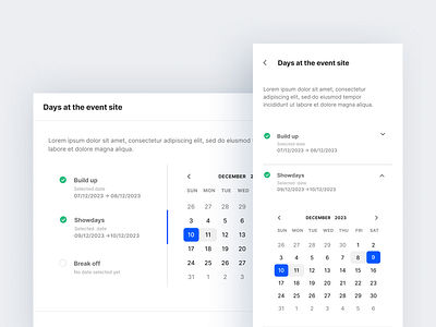 Date picker date picker desktop event mobile ui ux