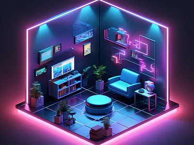 【申焯栢ai設計作品】Isometric Room v1 ai ai art design graphic design midjourney 申焯栢