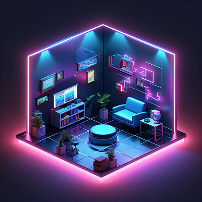 【申焯栢ai設計作品】Isometric Room v1 ai ai art design graphic design midjourney 申焯栢