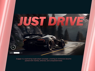 Website design for a game | Velocity background banner blur card cars depth design game graphic design illustration racing stefan bozovic ui