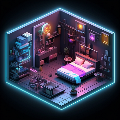 【申焯柏ai設計作品】申焯柏 Isometric Room v4 ai ai art design graphic design illustration midjourney 申焯栢