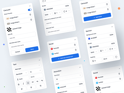Email Editor Components 😍✨ application black blue clean components dashboard dashboard components design design components editor email editor emailer figma components minimal ui uiux ux web web components white