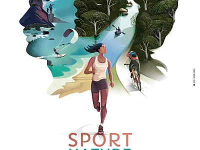 Sport Nature Saint-Brieuc Bay brittany design france illustration nature poster sea sport