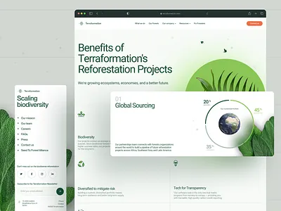 Terraformation - Scaling Biodiversity business business web carbon cards depth eco ecosystem environment floating green homepage landing page marketing site minimal modern simple sustainability sustainable web design website