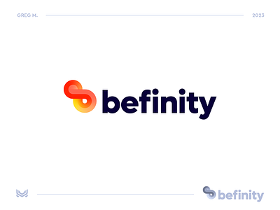 befinity logo concept abstract app branding growth icon improvement lettermark lifestyle logo logo design logofolio logotype mark monogram sport symbol technology web app