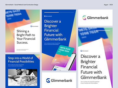 Glimmerbank - Social Media & Card Construction Design bank brand identity branding design finance graphic design logo logo design marketing social media