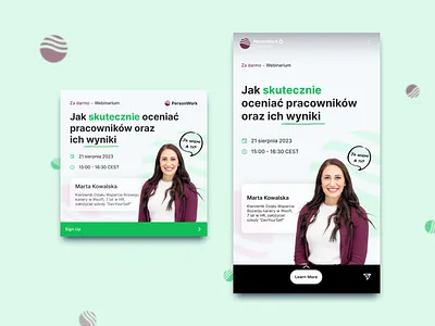 Social Media Design - Instagram post- Marketing Campaign - Ads ads advertising facebook instagram it linkedin poland polska post registration sign up smile social media stories ukraine webdesign webinar