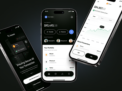 Kriptobi - Crypto Wallet App app design bitcoin branding chart clean crypto design finance graphic logo money sharing simple swap transaction transfer ui ux wallet