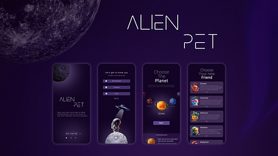 ALIEN PET - Alien Adoption mobile app UI app graphic design mobile ui ux