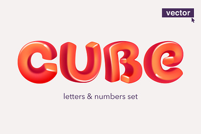Cartoon cubic style alphabet alphabet box cartoon colorful cubic letter lettering logo mark mesh plastic red render symbol ui