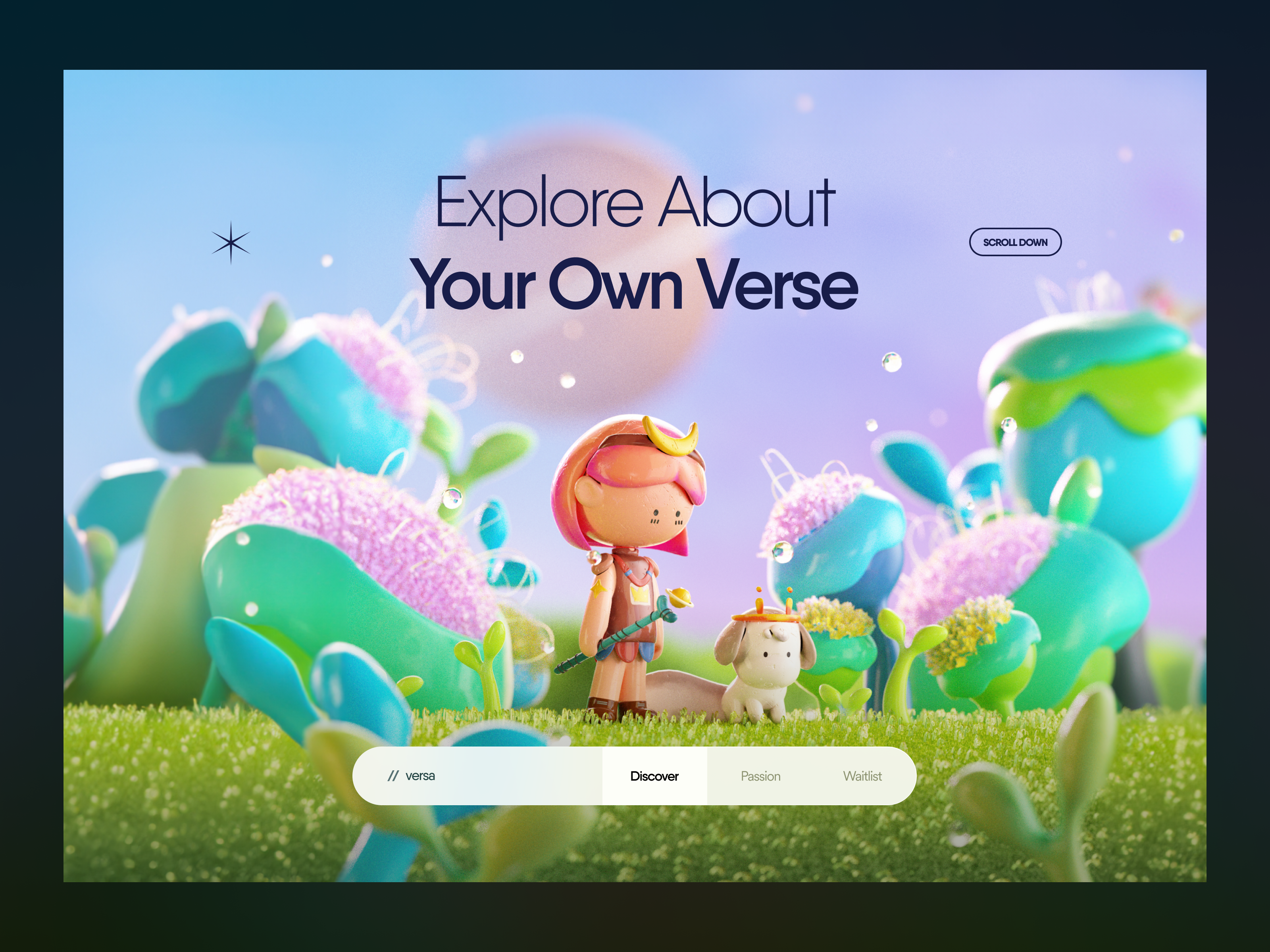 Versa :: Metaverse Landing Page 3d clean illustration inspiration landing page metaverse minimal