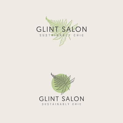 Glint Salon beauty branding chic cosmetics elegant feminine glint graphic design green hair salon iconic identity design leaf logo logos new logo organic soft vector