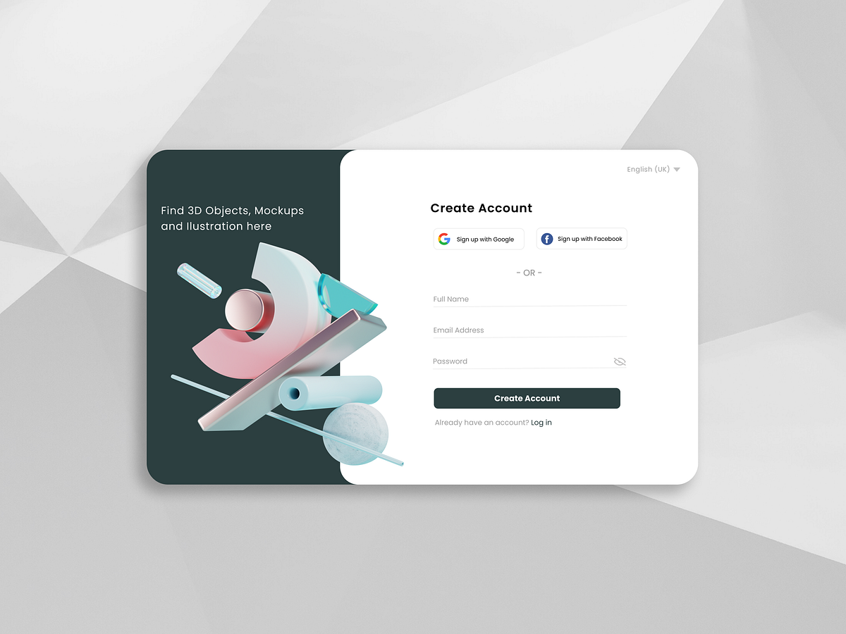 Sign Up UI designs, themes, templates and downloadable graphic elements ...