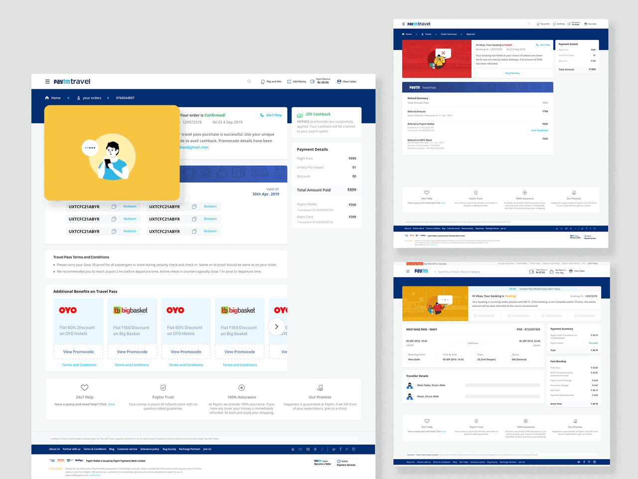 Paytm Travel - Order Summary Exploration animation order ordersummary post postordersummary raj summary ui ux vikas vraj247 web yadav