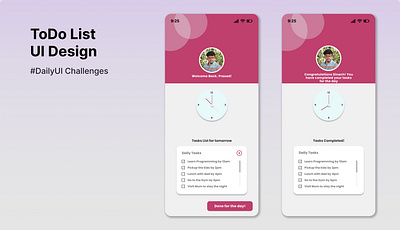 Daily UI 042/100 - ToDo List app design graphic design ui ux